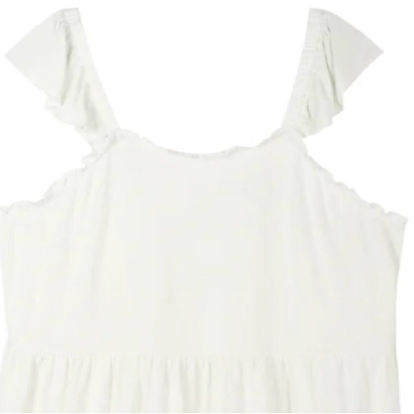89th + Madison Ruffle Sleeve Tank 2X Chalk/White - Picture 2 of 3
